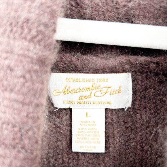 Abercrombie & Fitch Womens Vintage‎ Wool Cashmere Blend Cable Knit Sweater Large - Picture 4 of 7